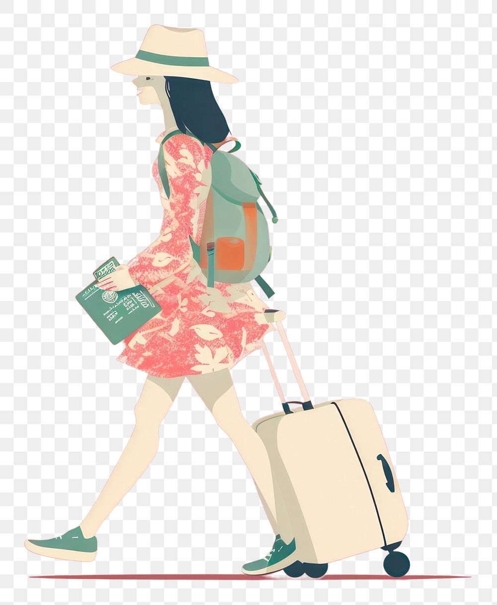 PNG Suitcase luggage walking adult.