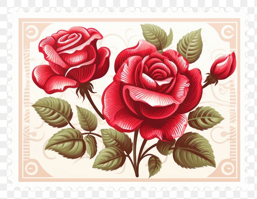 PNG Valentine postage stamp pattern flower plant.