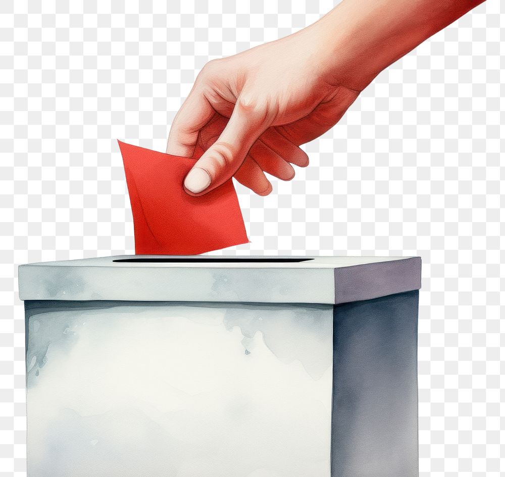 PNG Vote paper hand red.