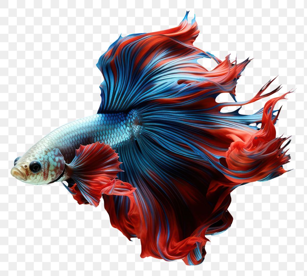 PNG Siamese Fighting Fish fish animal underwater. AI generated Image by rawpixel.