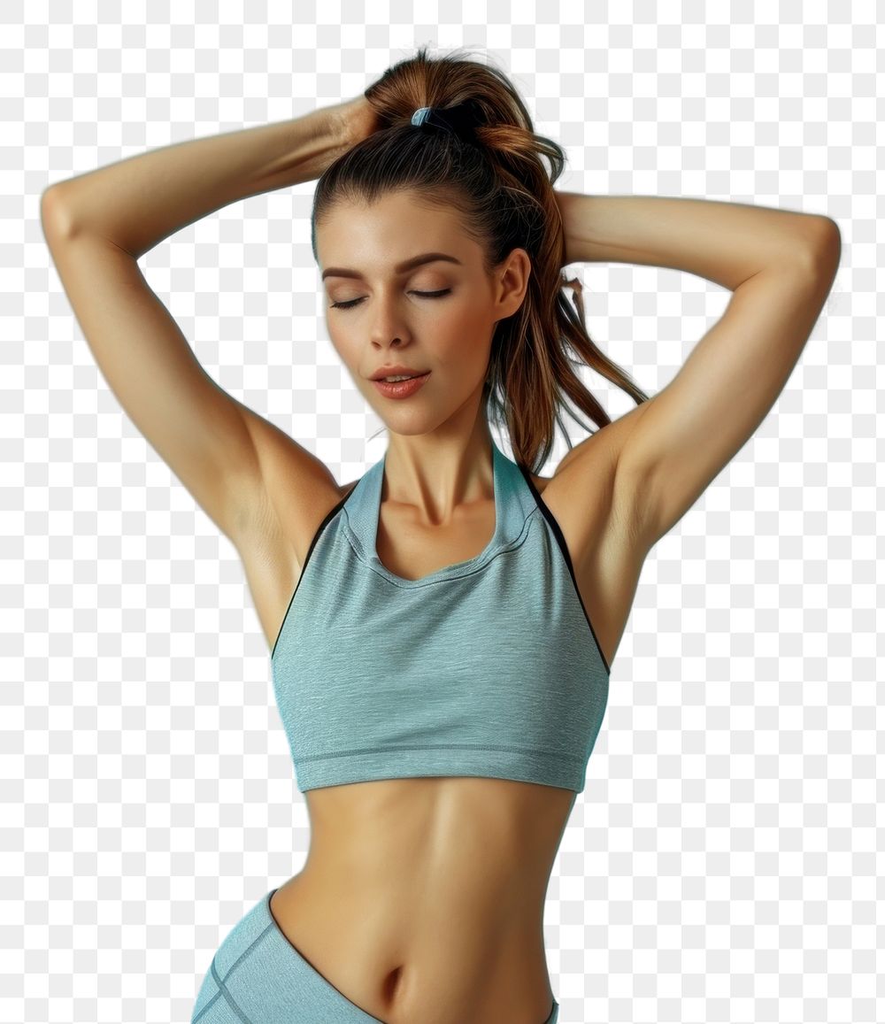 PNG  Exercise portrait photo undergarment. AI generated Image by rawpixel.