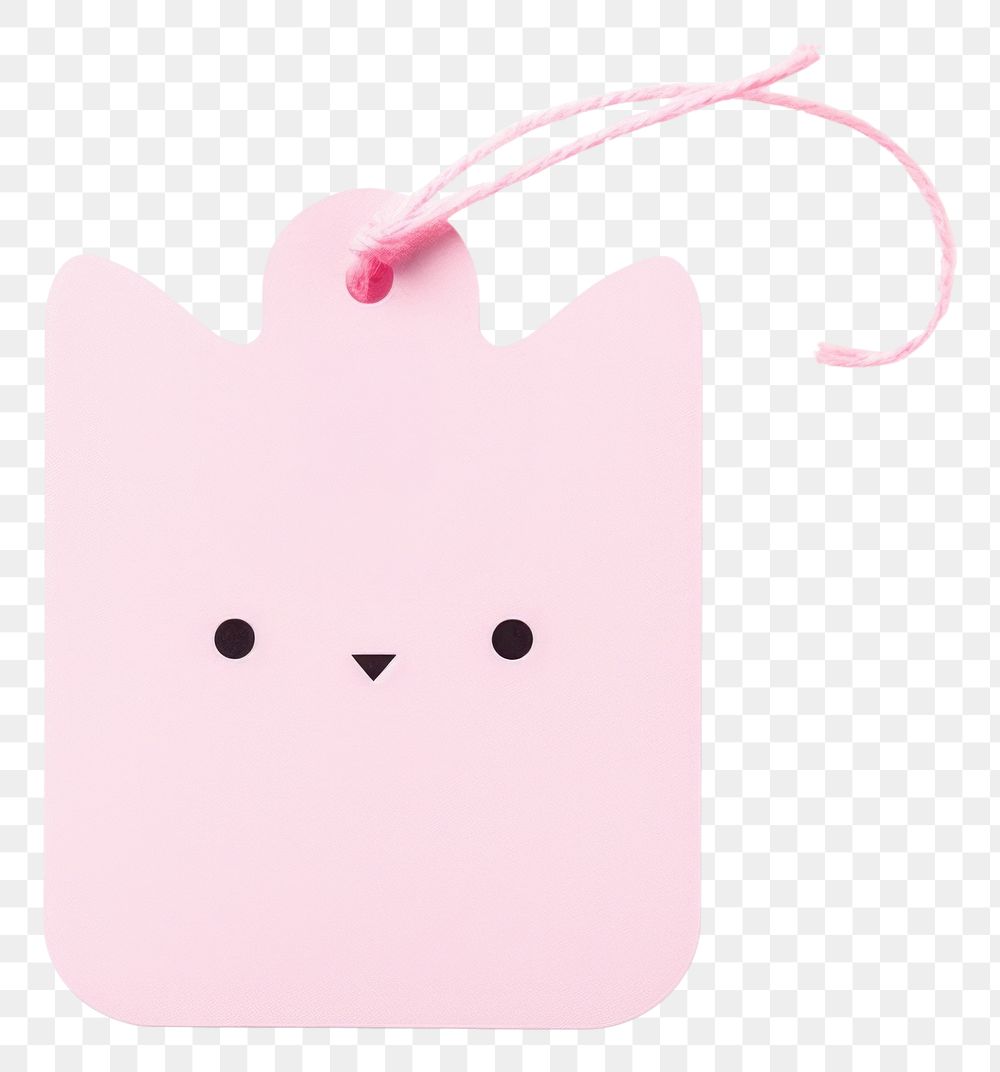 PNG Gift tag pink white background anthropomorphic.