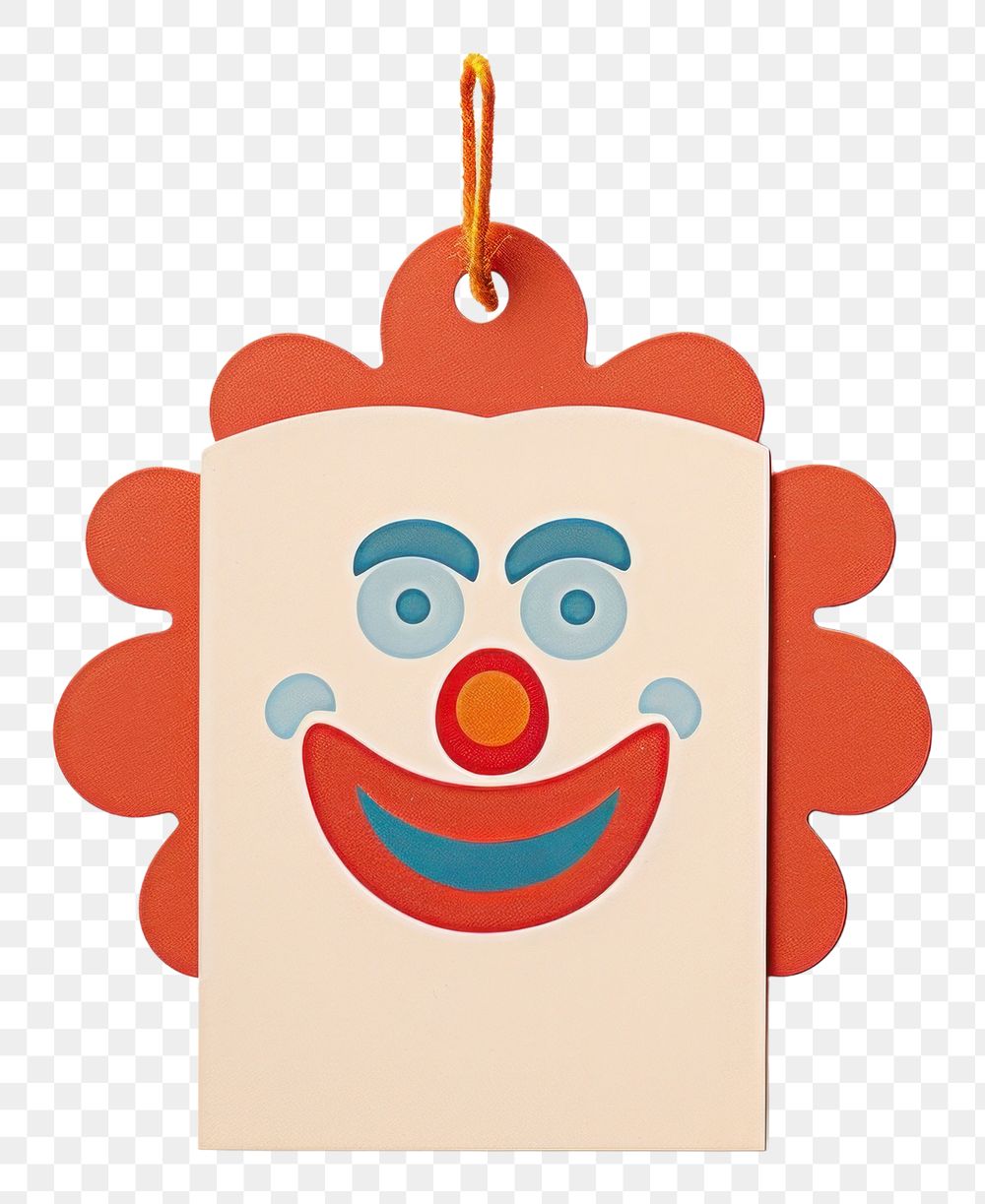 PNG Gift tag paper clown white background.