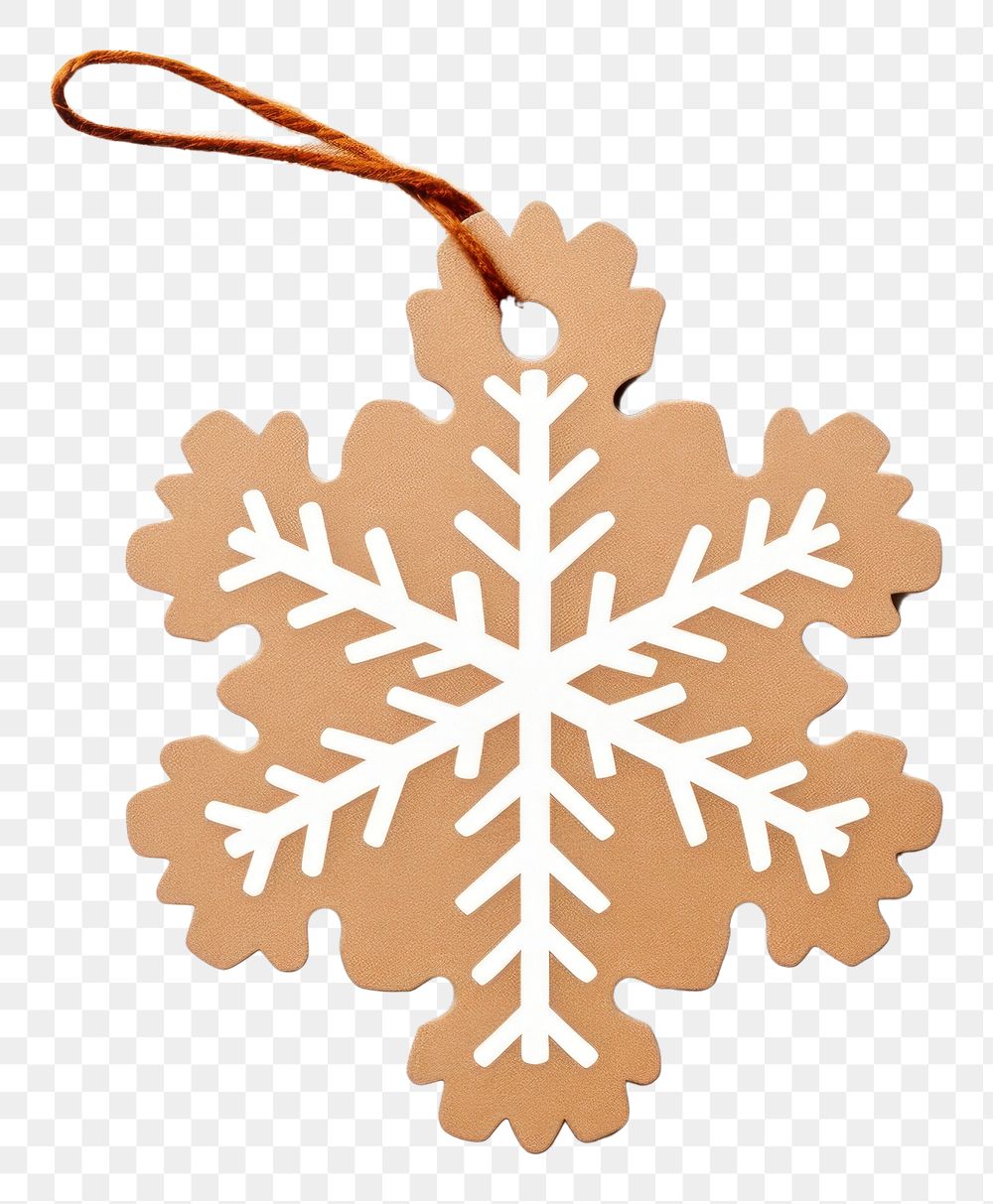 PNG Gift tag snowflake shape leaf.