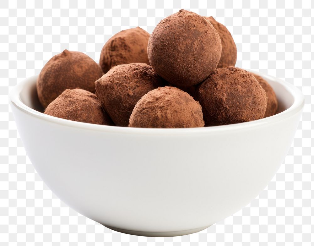 PNG Chocolate truffles bowl dessert food.