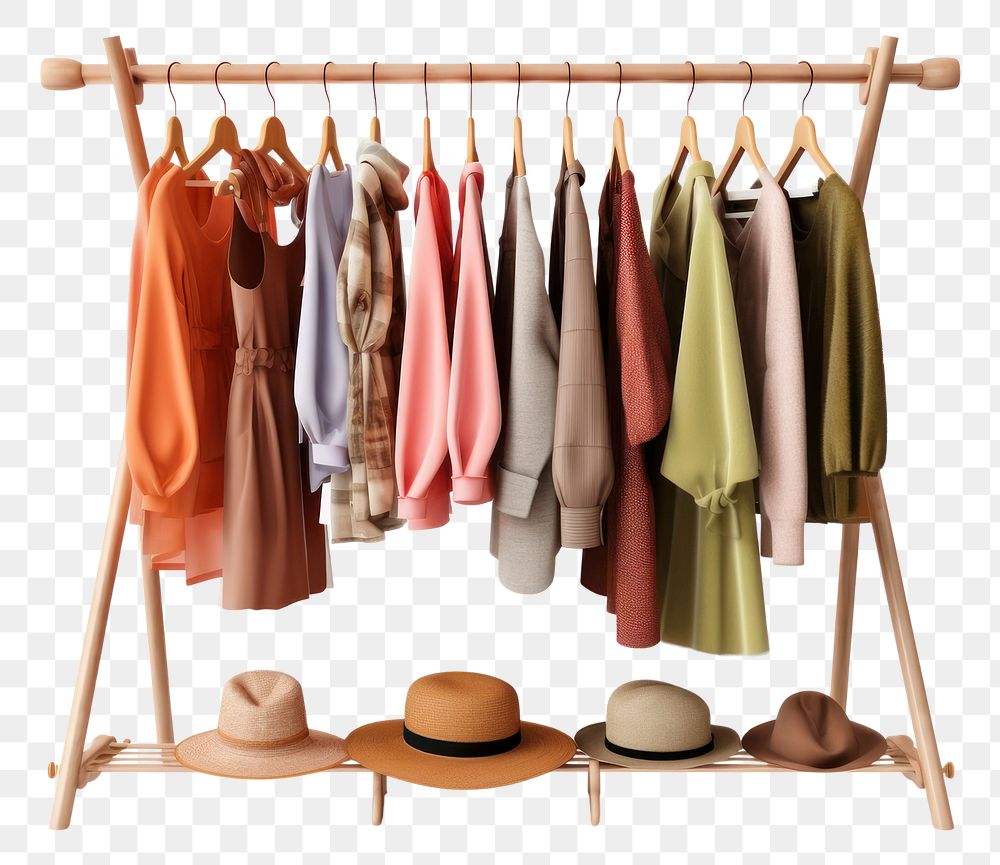PNG Clothes rack furniture fashion white background.