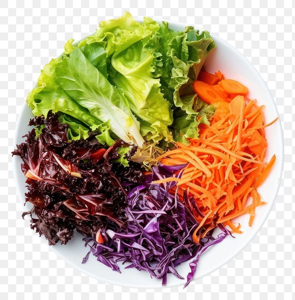 PNG Bowl with delicious vegetable salad lettuce carrot lunch.