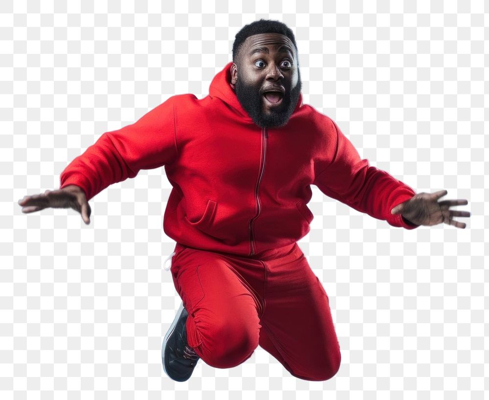 PNG  Black Man jumping adult man.
