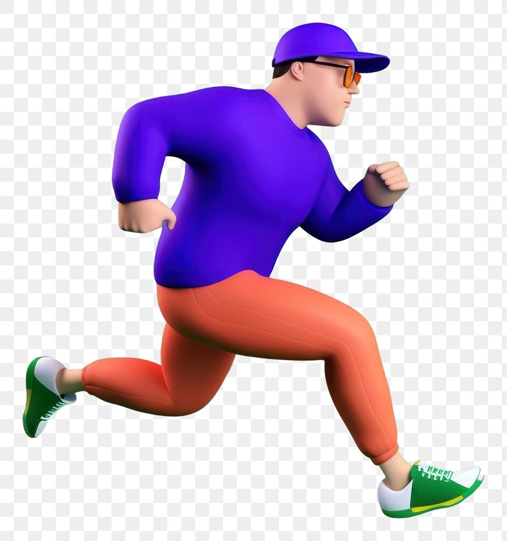 PNG  A man jogging wearing cap and sportsuit running determination competition. AI generated Image by rawpixel.