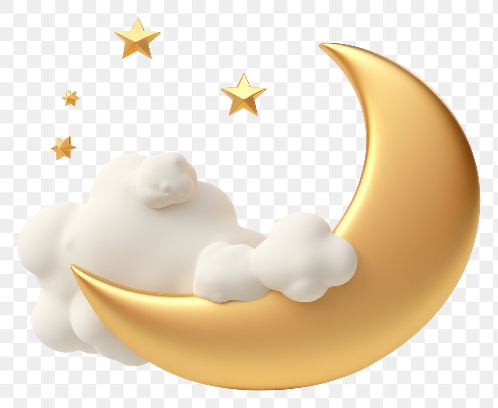 PNG Cloud moon night gold.