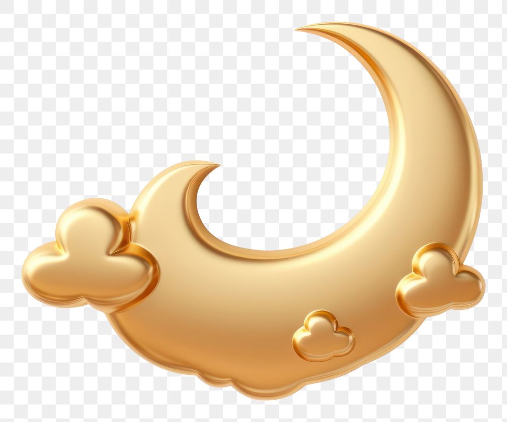 PNG Cloud gold moon white background.