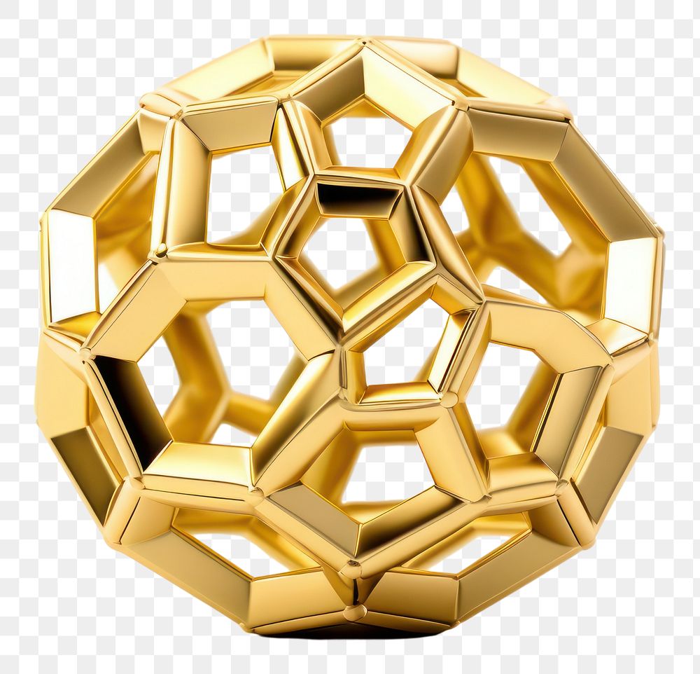 PNG Geometric gold sphere ball.