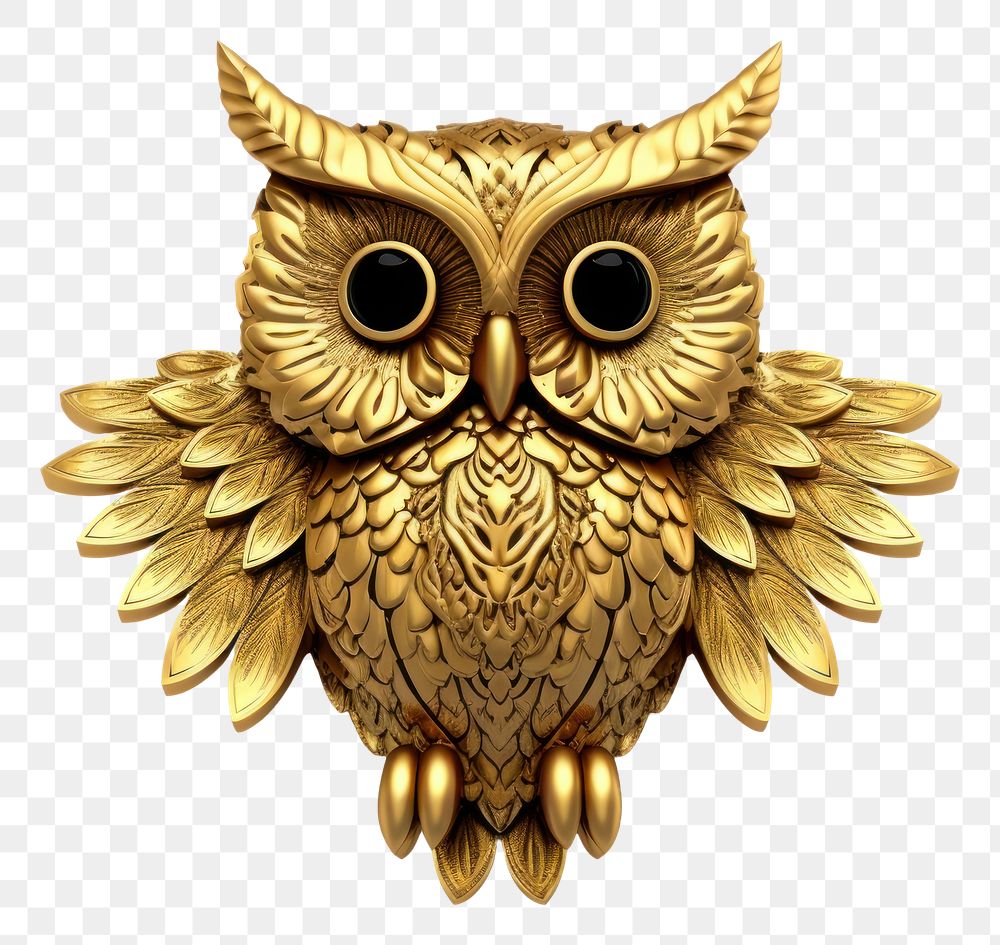 PNG Owl gold jewelry animal.