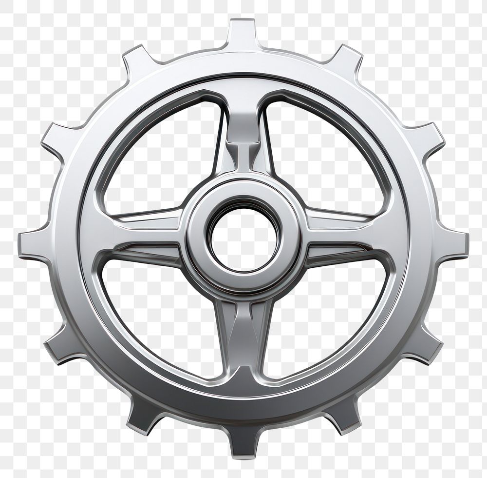 PNG Tools Icon Chrome material silver wheel spoke.