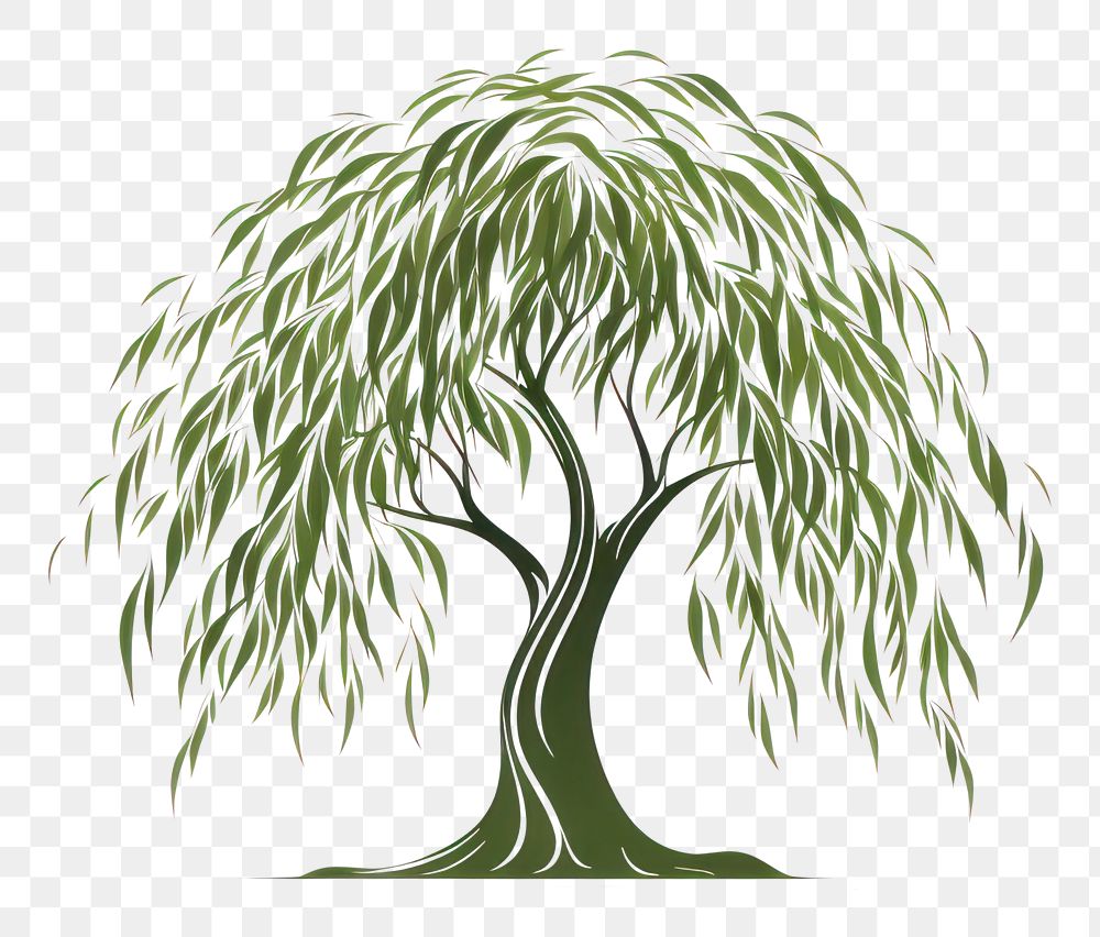 PNG Willow tree Logo Design plant white background branch.