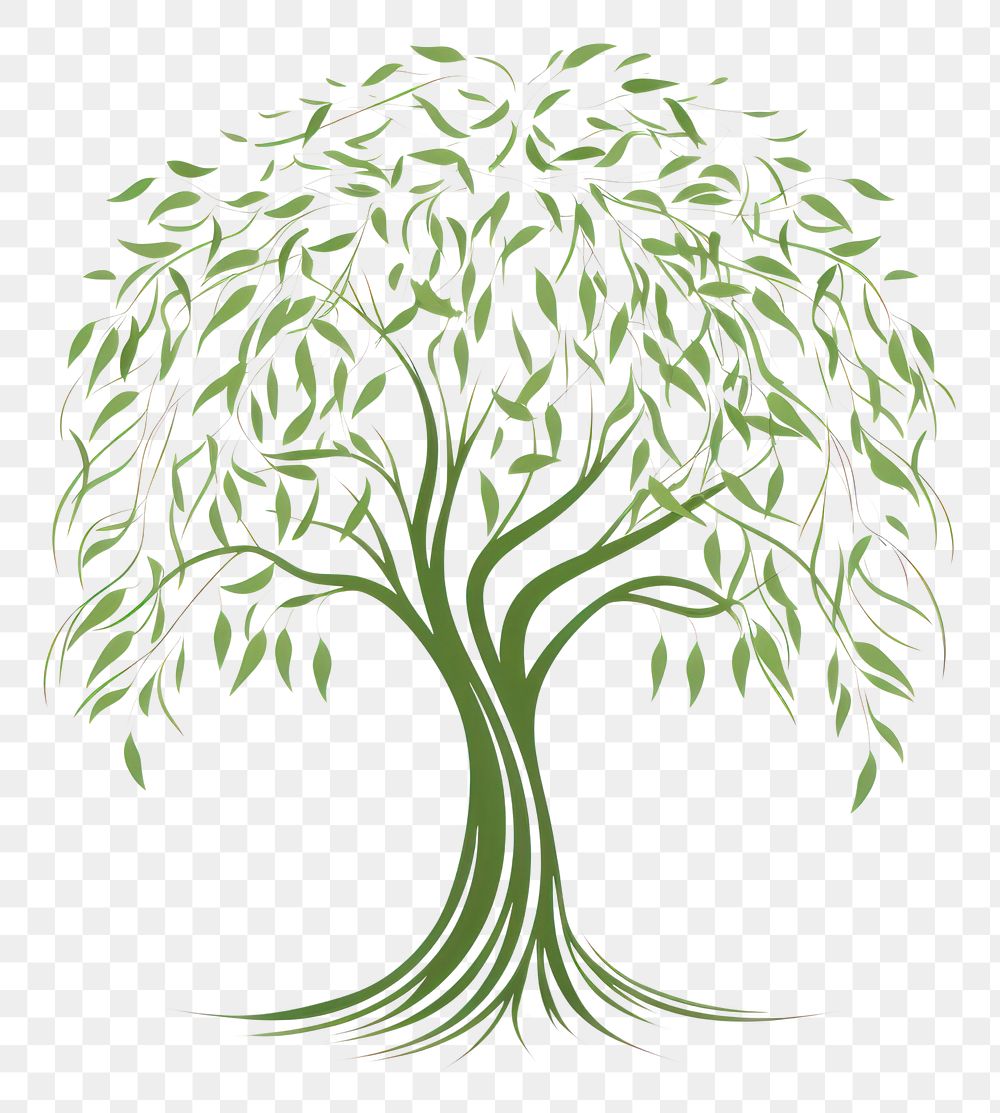 PNG Willow tree Logo Design drawing sketch plant.