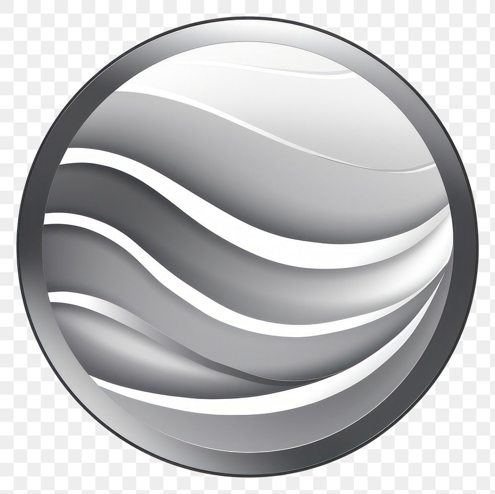 PNG Wave icon Chrome material silver sphere shape.
