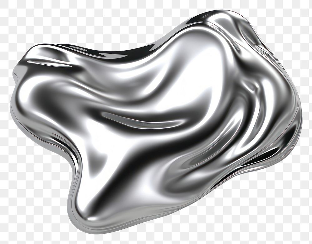 PNG Abstact liquid Chrome material silver jewelry chrome.