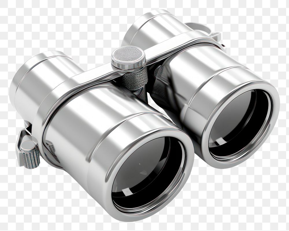 PNG Binoculars Chrome material binoculars silver white background.