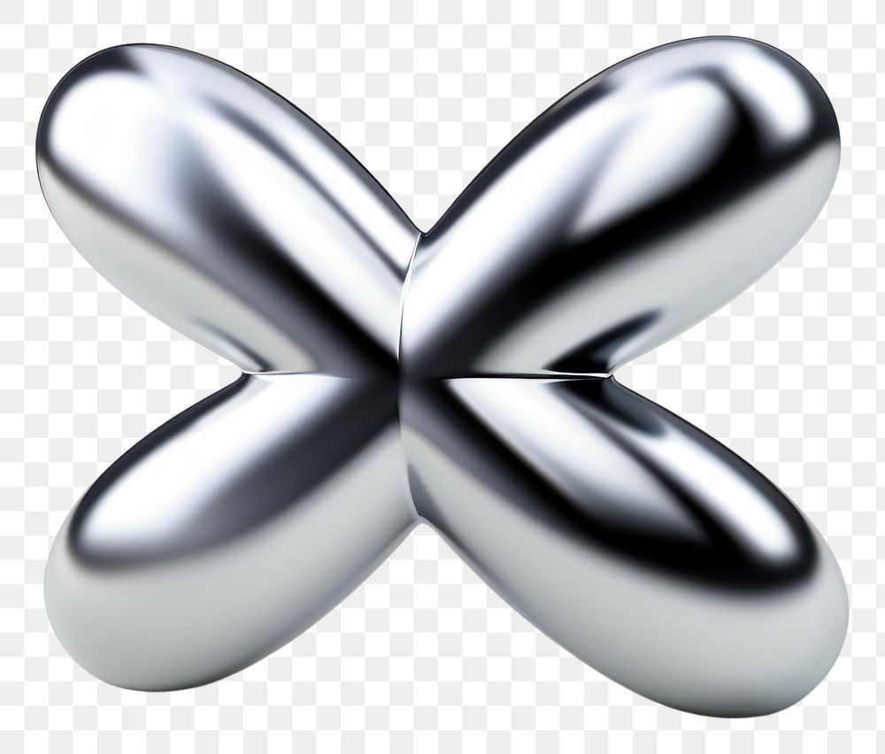 PNG Cross Symbol Chrome material silver shiny shape.