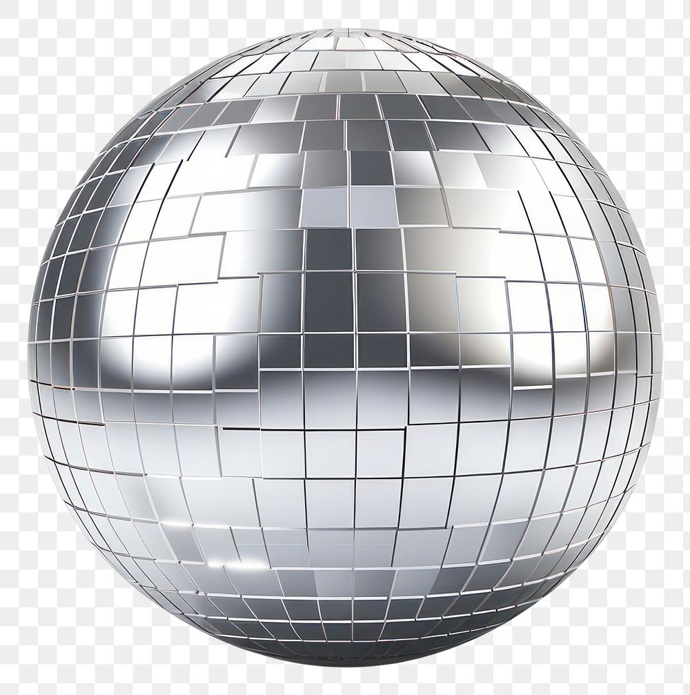 PNG Disco ball icon Chrome material sphere shape shiny.