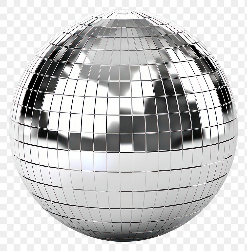 PNG Disco ball icon Chrome material sphere silver shiny.