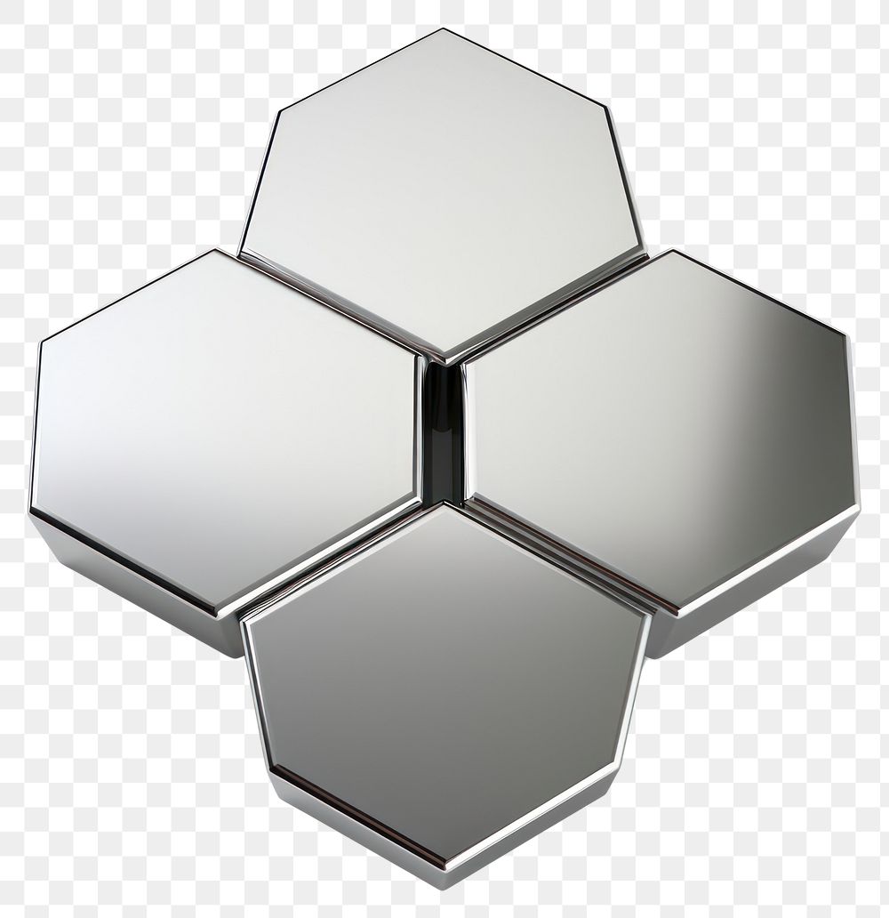 PNG Hexagon Chrome material silver hexagon shape.