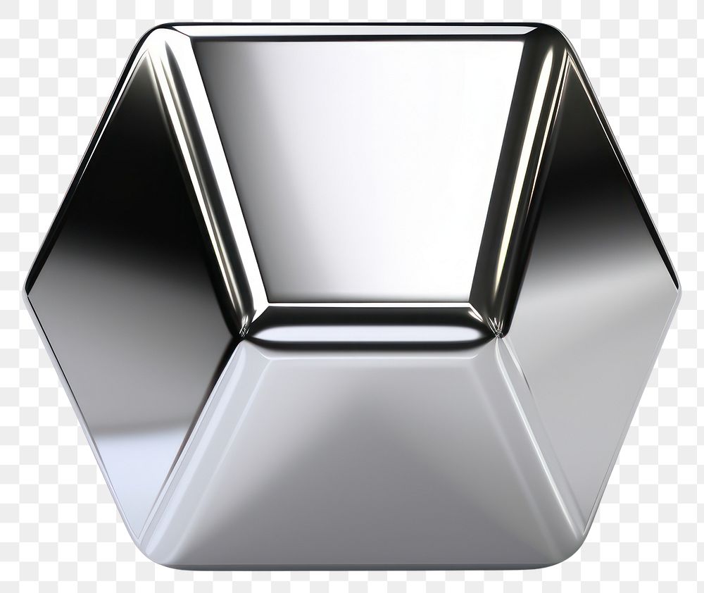 PNG Hexagon Formula Chrome material silver hexagon shape.