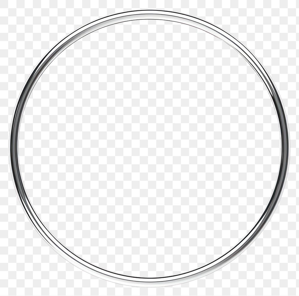 PNG Hula hoop Chrome material silver shape white background.