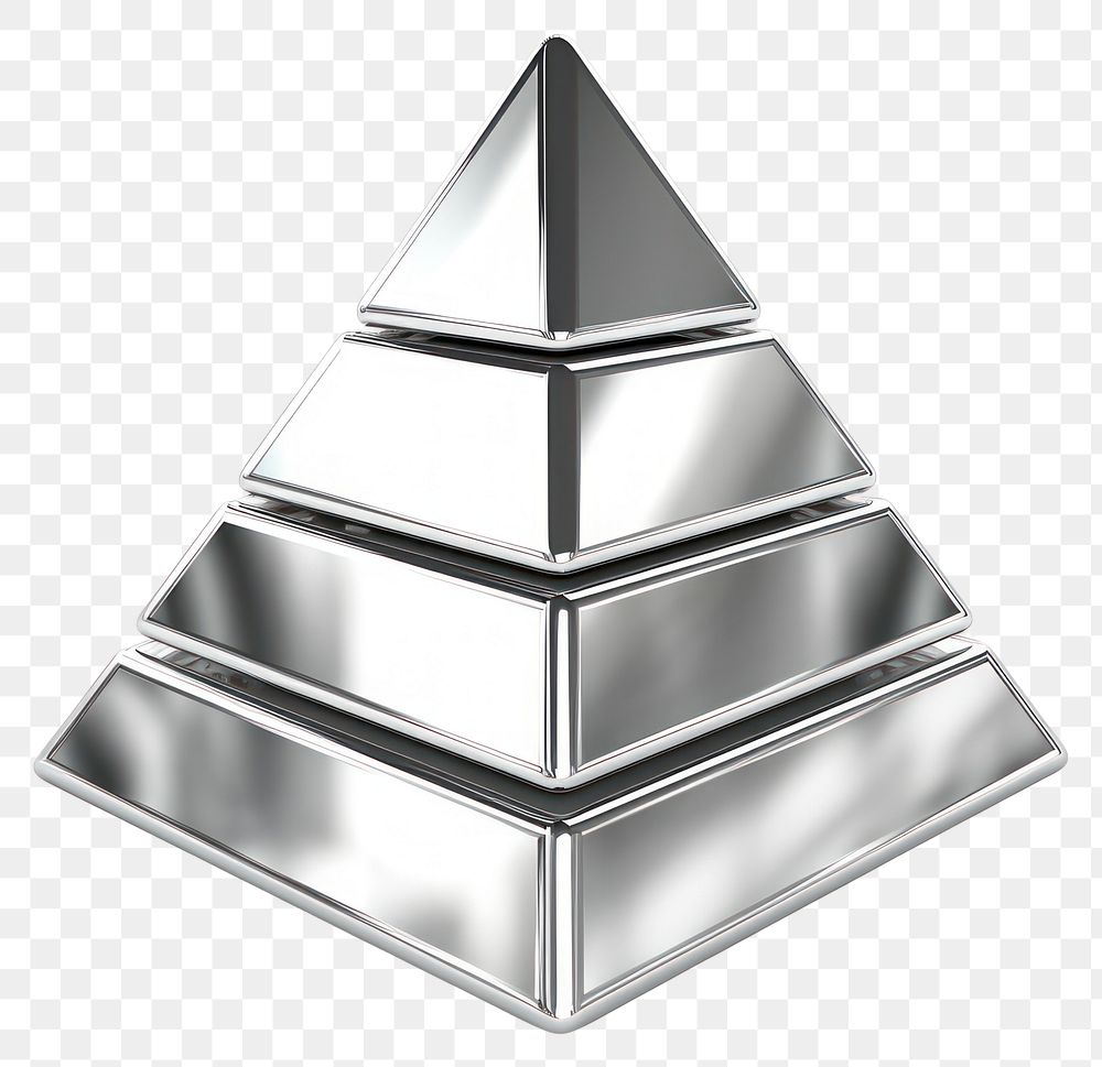 PNG Pyramid Chrome material silver pyramid shape.