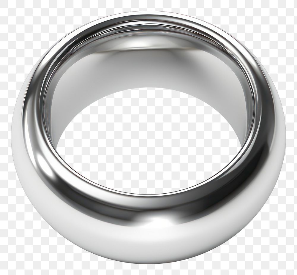 PNG Ring icon Chrome material silver ring platinum.