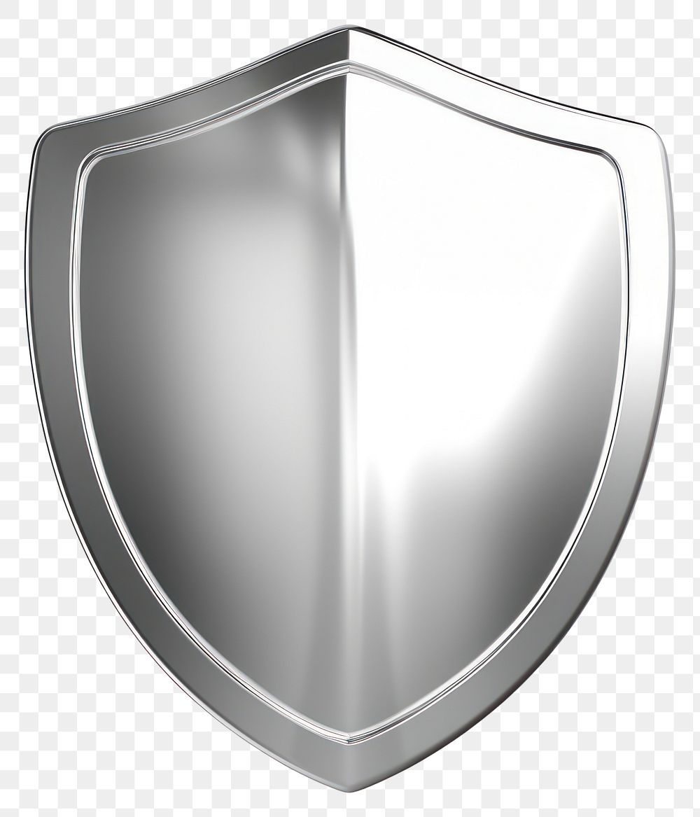 PNG Shield Chrome material silver shield shape.