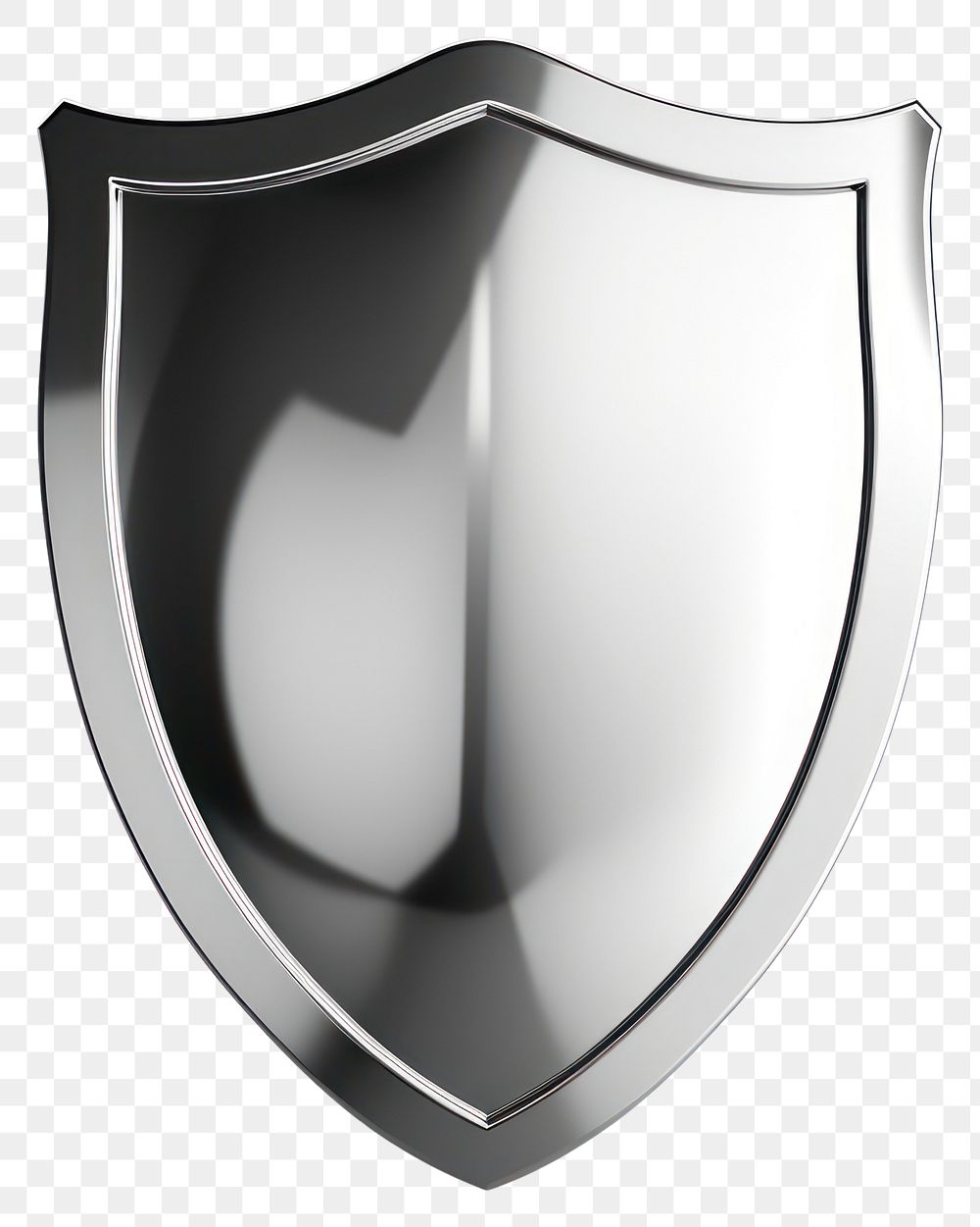 PNG Shield Chrome material silver shield shape.
