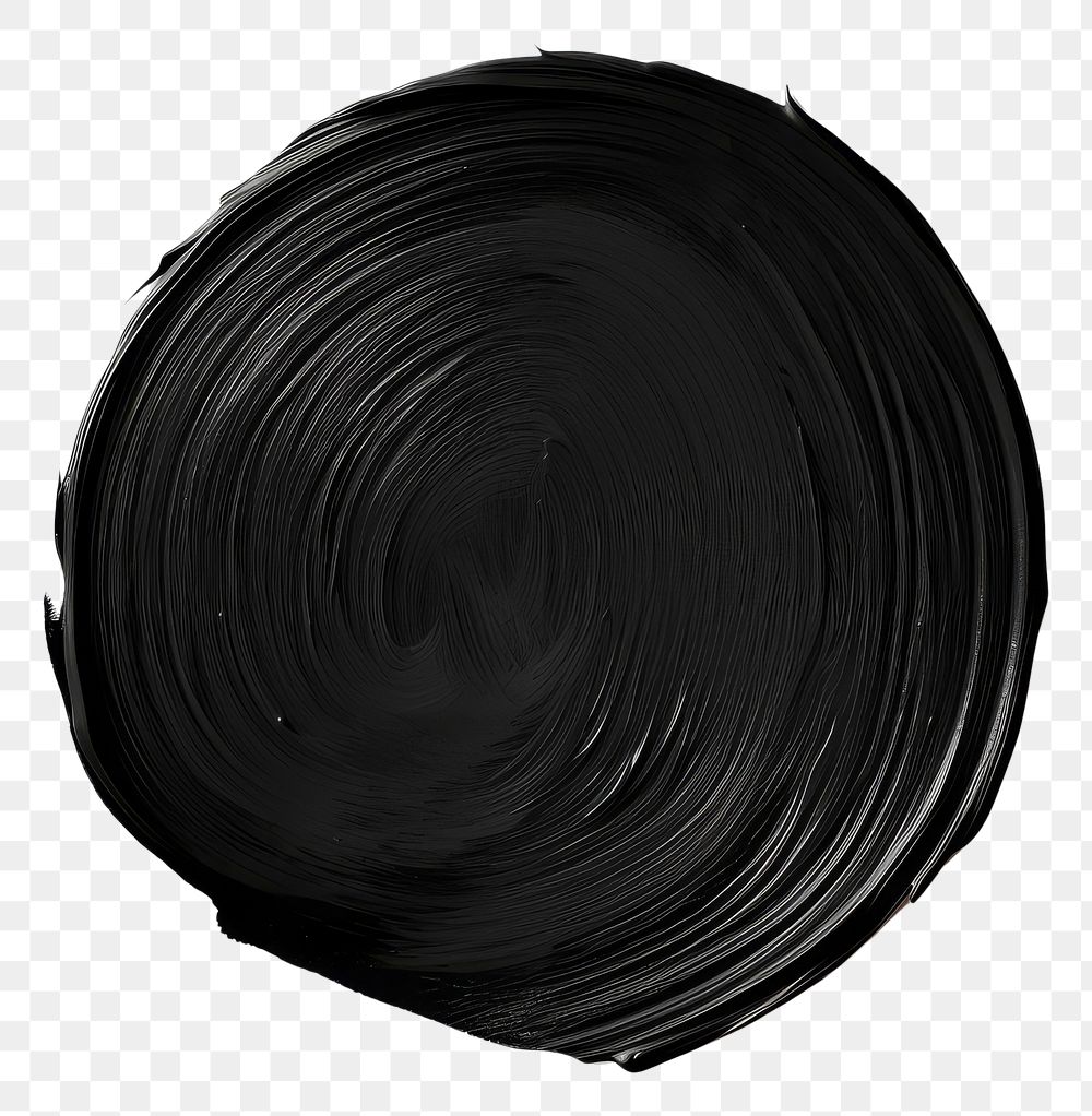 PNG Black flat paint brush stroke spiral white background concentric.