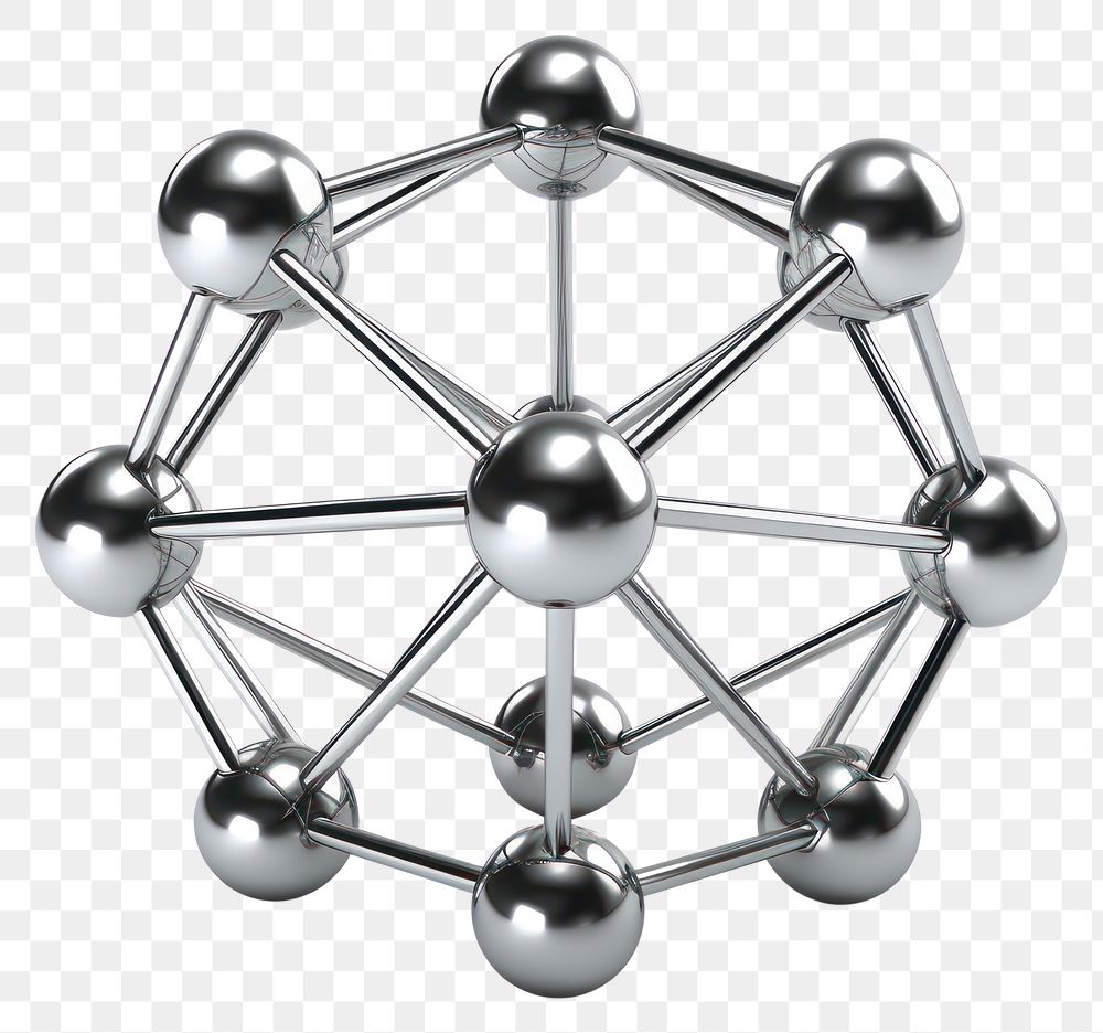 PNG Network icon Chrome material sphere silver shape.