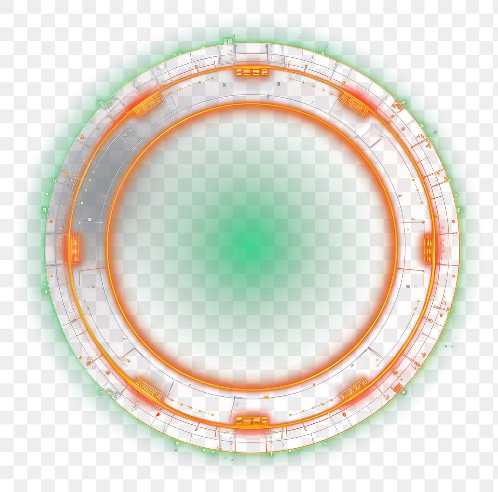 PNG Circle Frame light technology pattern.