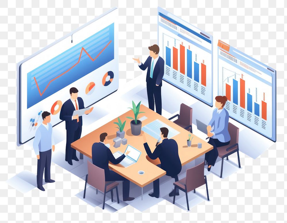 PNG  Business meeting with chart board adult businesswear cooperation. AI generated Image by rawpixel.
