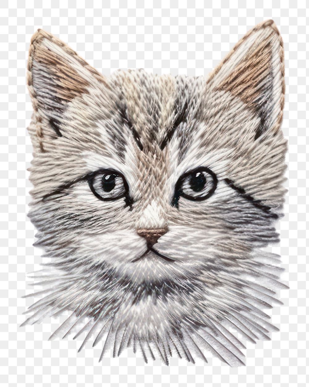 PNG Embroidery Style Photo of a cat drawing animal mammal.