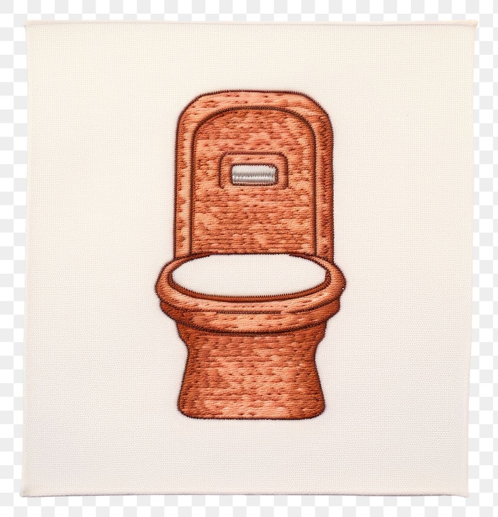 PNG Embroidery Style Photo of a toilet bathroom convenience restroom.