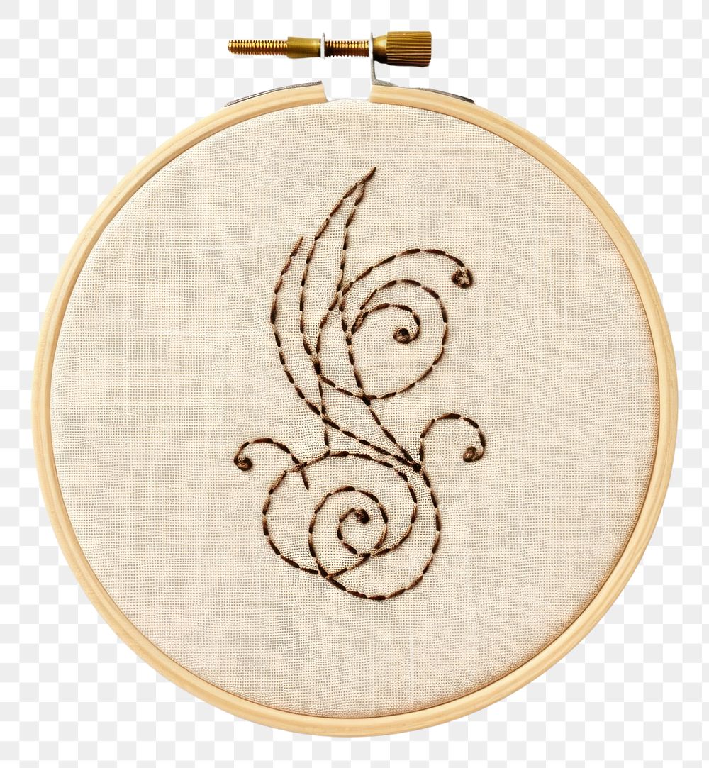 PNG Music in embroidery style pattern textile pendant.