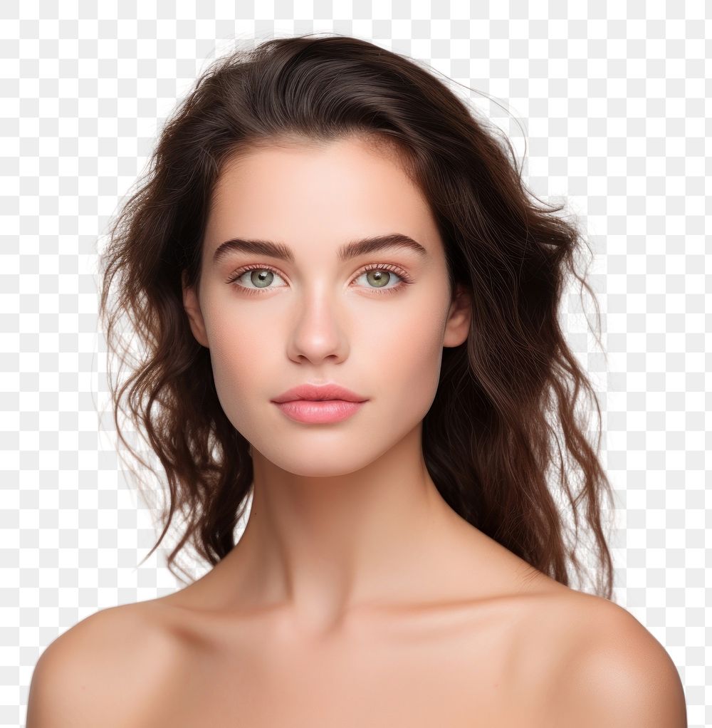 PNG  Portrait beautiful young woman with clean fresh skin portrait adult photo. AI generated Image by rawpixel.