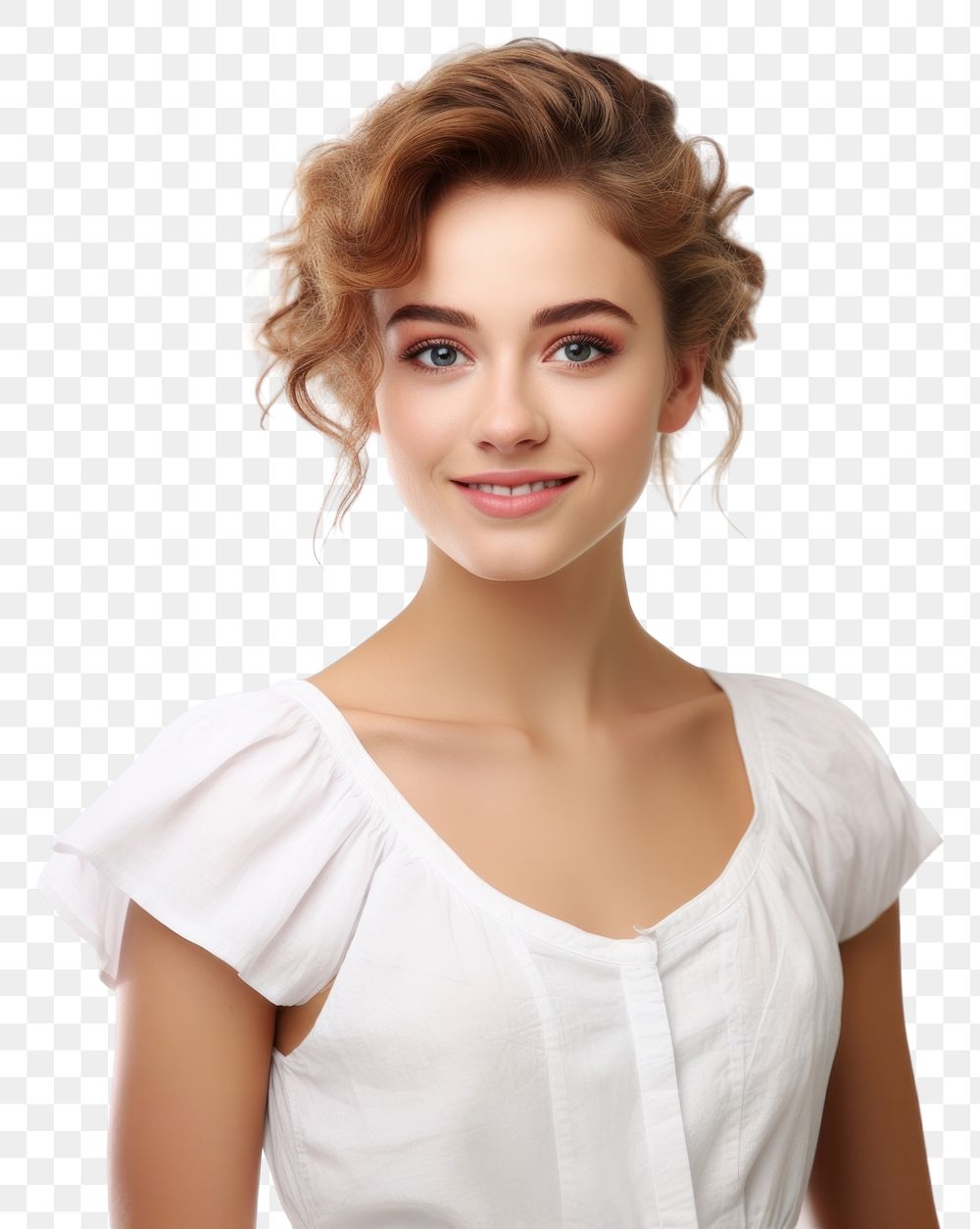 PNG Young Russian woman with pleasant smile photography portrait blouse.
