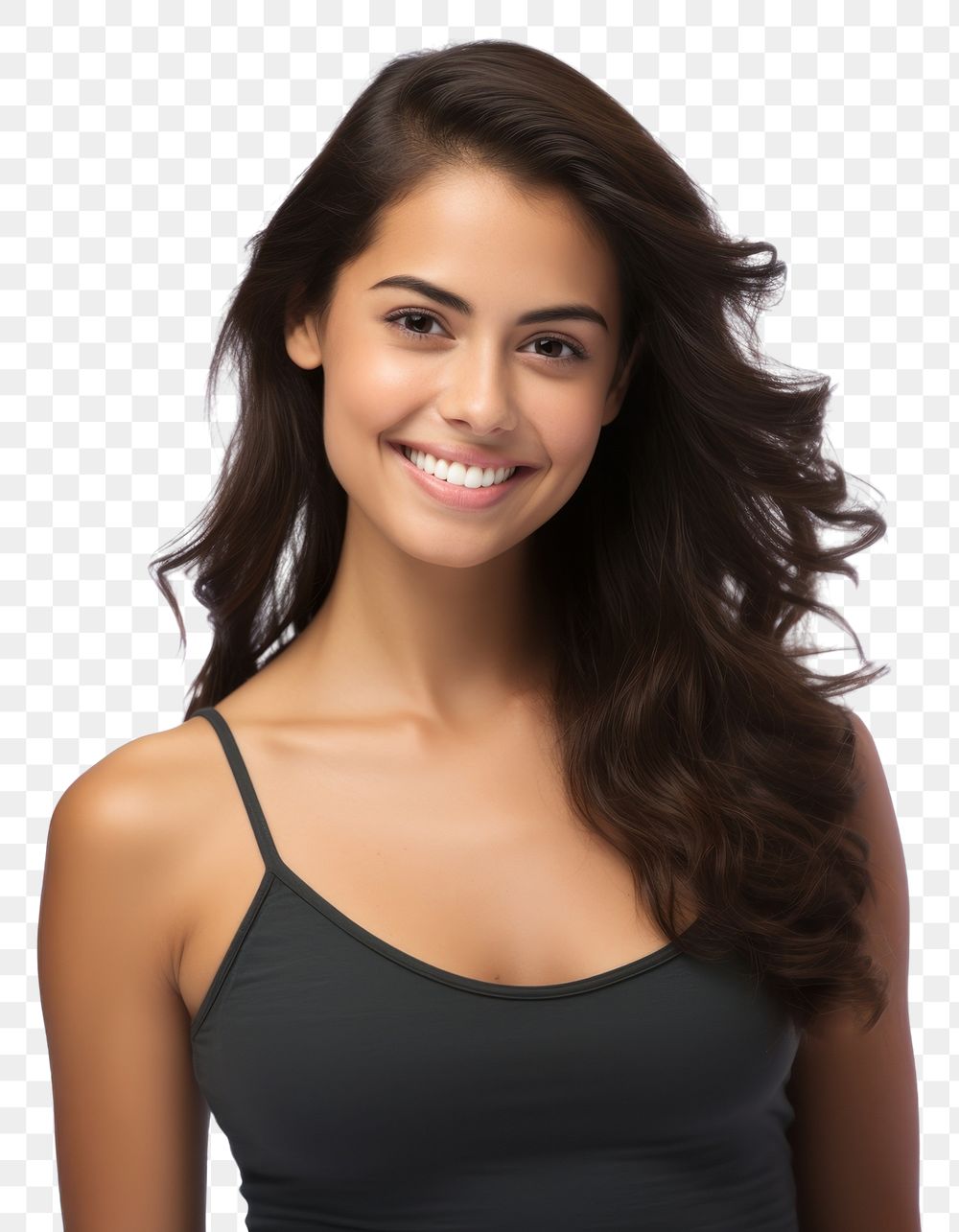 PNG Portrait of a young latin woman with pleasant smile portrait photography adult.