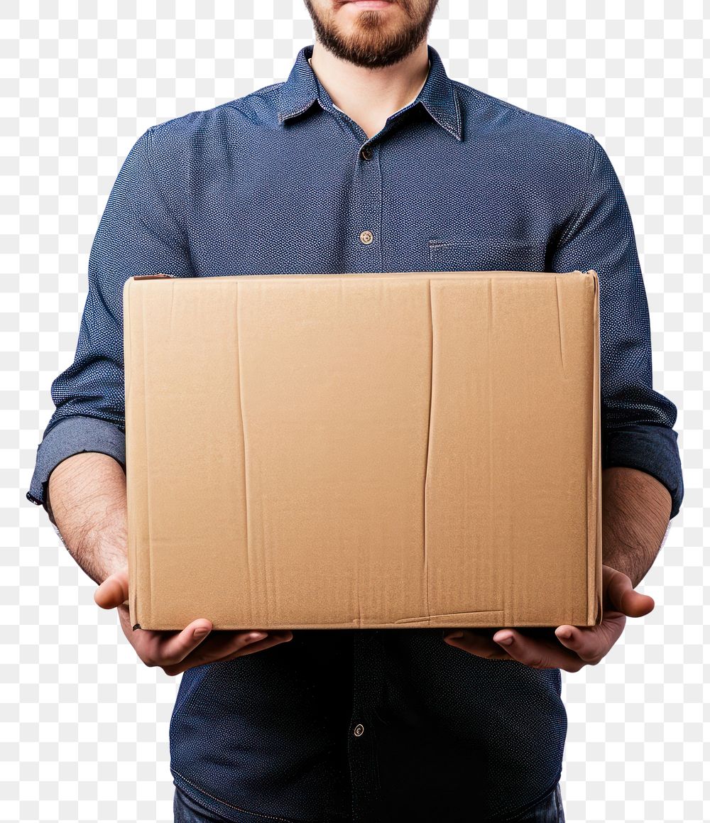 PNG Employee man cardboard box adult.