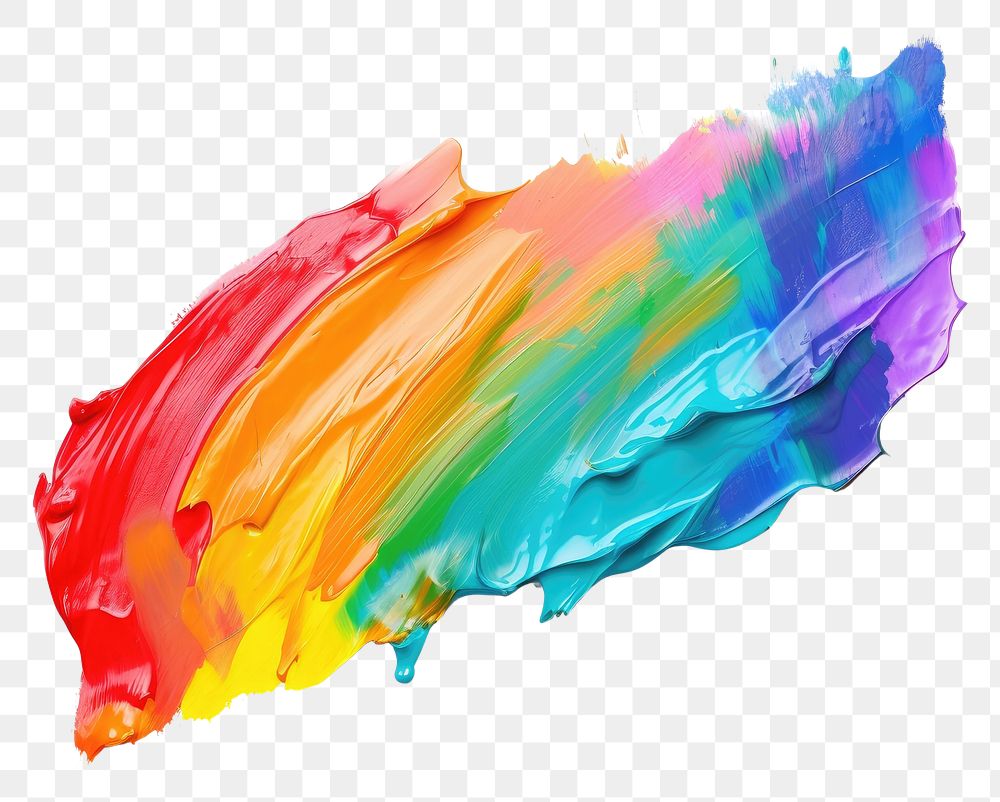 PNG Rainbow flat paint brush stroke white background lightweight creativity.