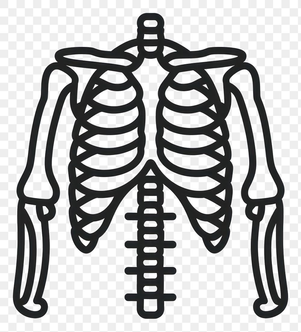 PNG Simple Minimalist X-ray line icon monochrome skeleton dynamite.