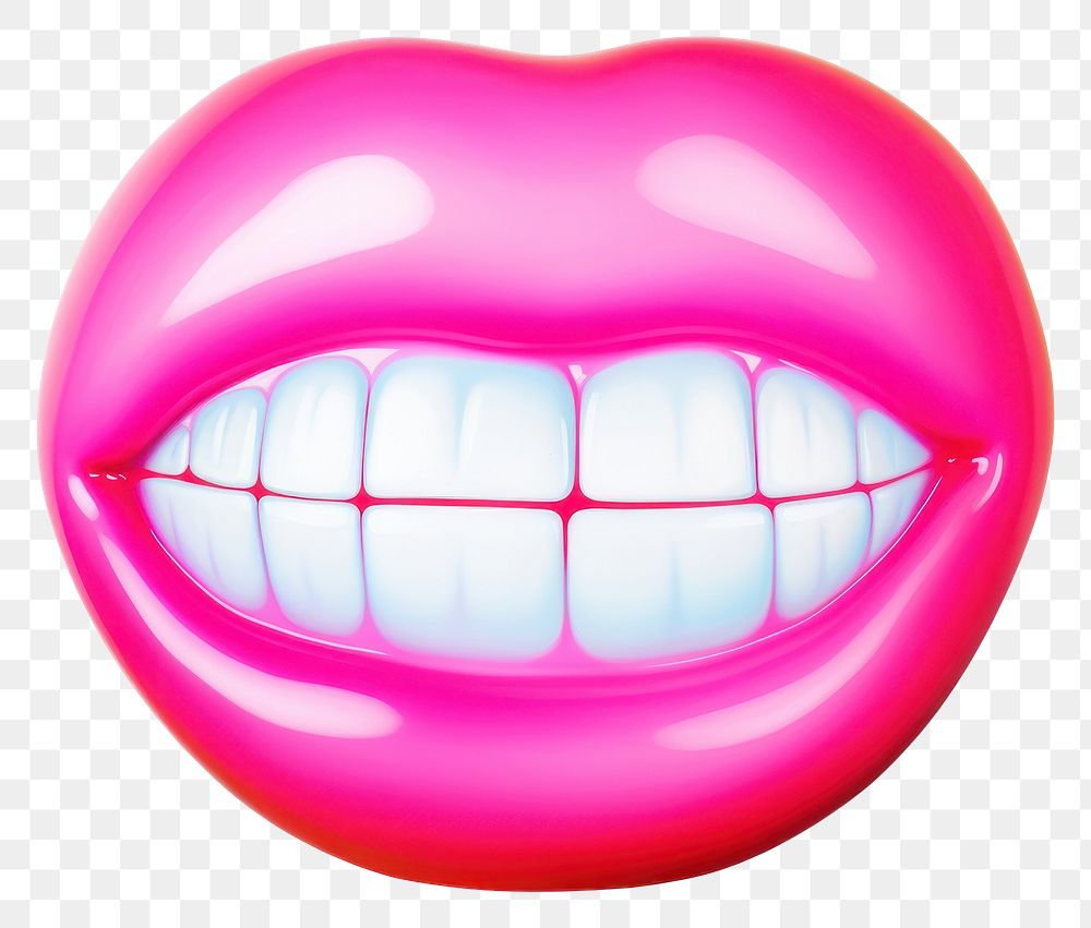 PNG  Surrealistic painting of bubblegum with teeth white background happiness moustache.