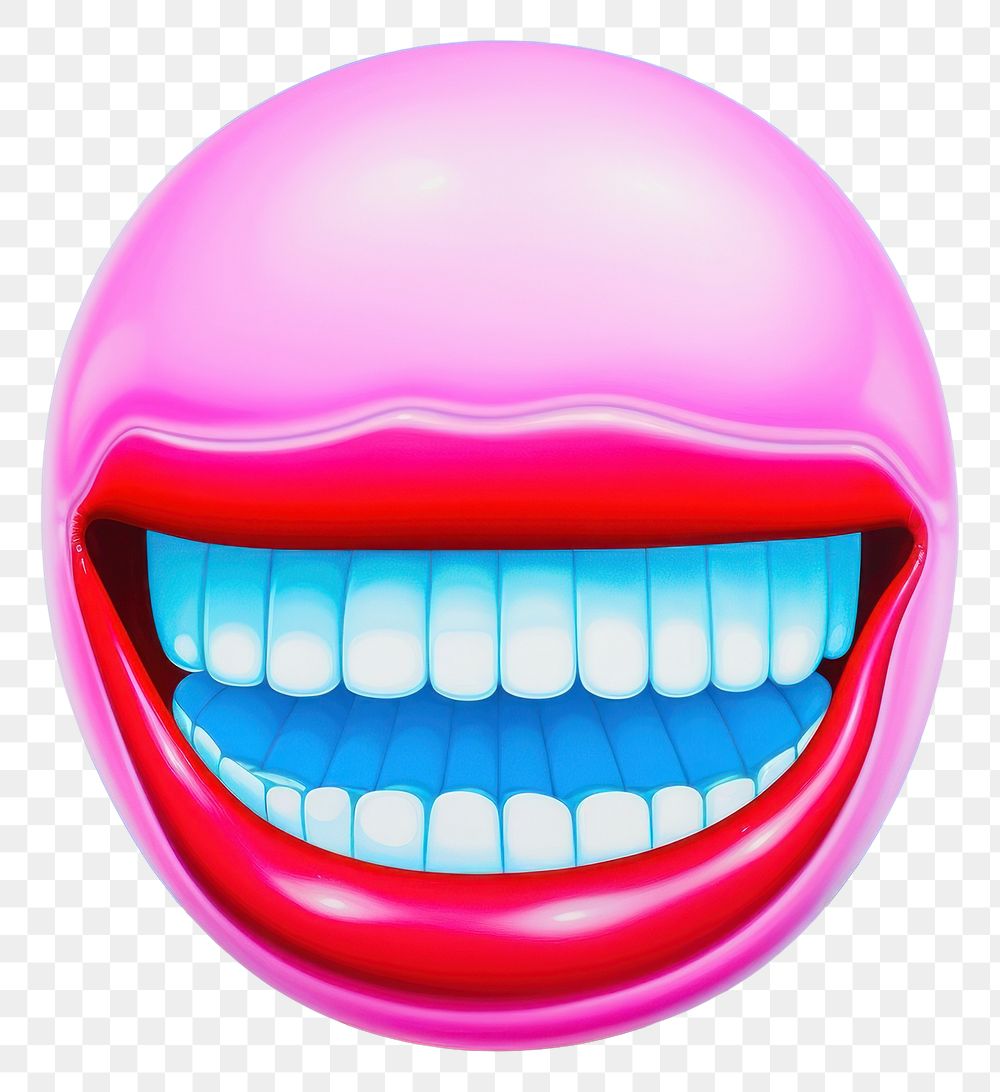 PNG  Surrealistic painting of bubblegum with teeth art happiness cheerful.