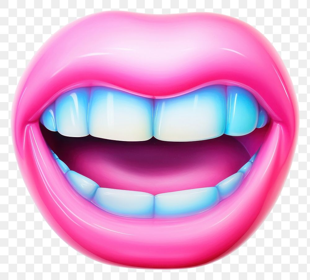 PNG  Bubblegum with teeth happiness moustache lipstick.