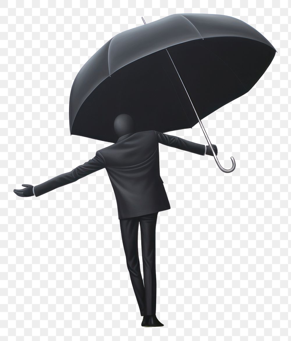 PNG  Surrealistic painting of umbrella melting sheltering shielding standing.